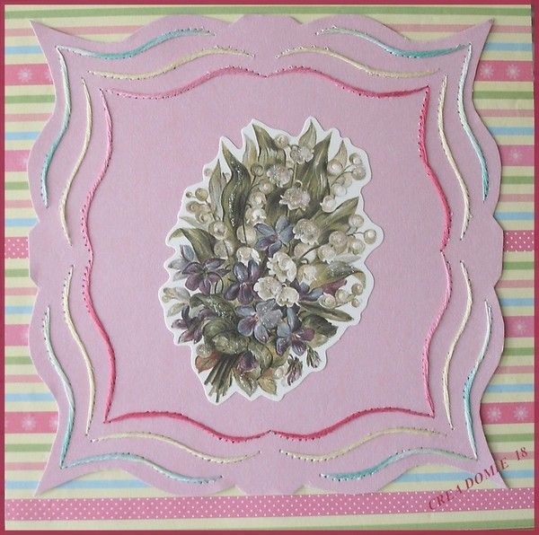 CARTE BRODEE PRINTEMPS